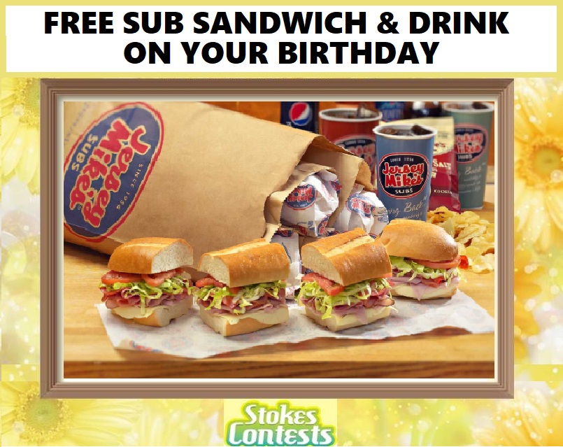 Image FREE Sub & Drink on your Birthday @Jershey Mike's