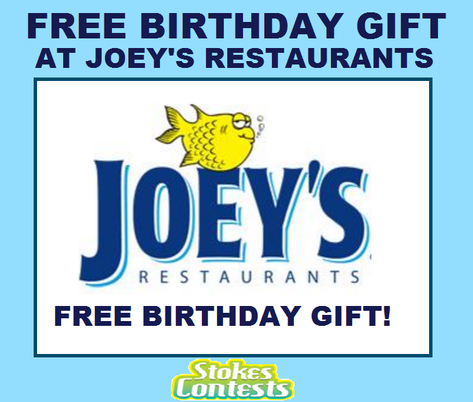 Image FREE Birthday Gift from Joey's Only Restaurants