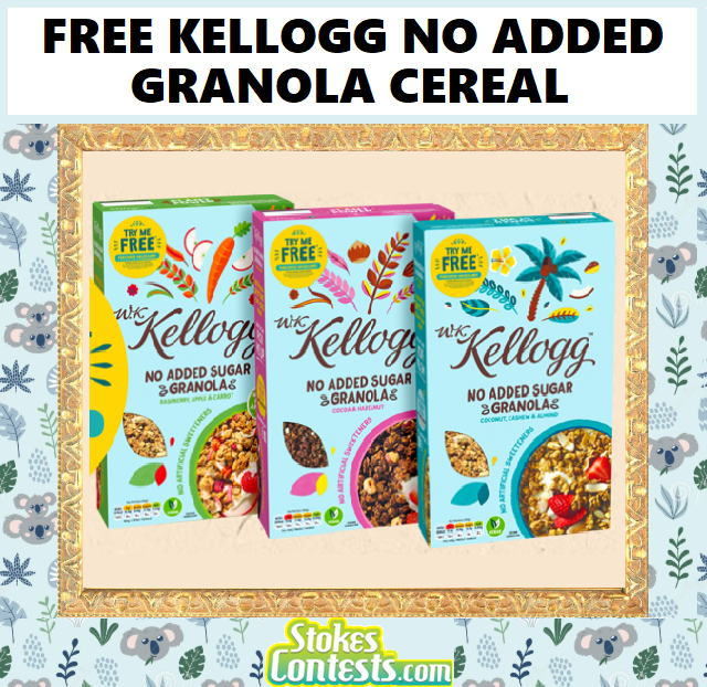 Image FREE Kellogg No Added Sugar Granola Cereal