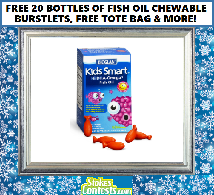 Image FREE 20 BOTTLES Of Fish Oil Chewable Burstlets, FREE Tote Bag & MORE!