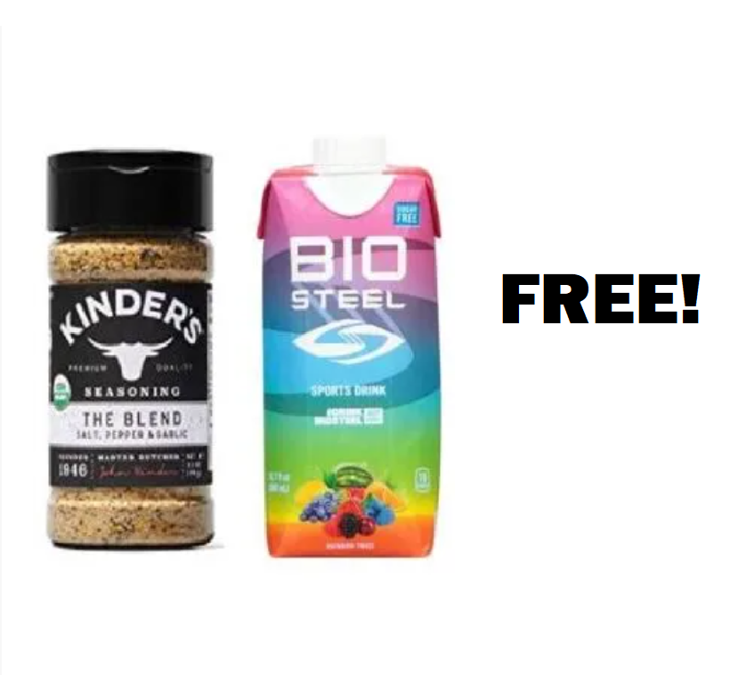 Image FREE Kinder’s Dry Seasoning Mix & FREE BioSteel Sports Hydration Beverage