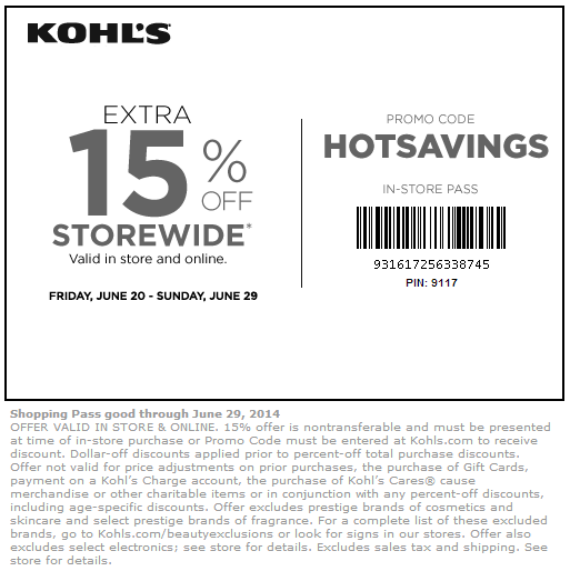 Image Kohl's: Extra 15% Off Storewide