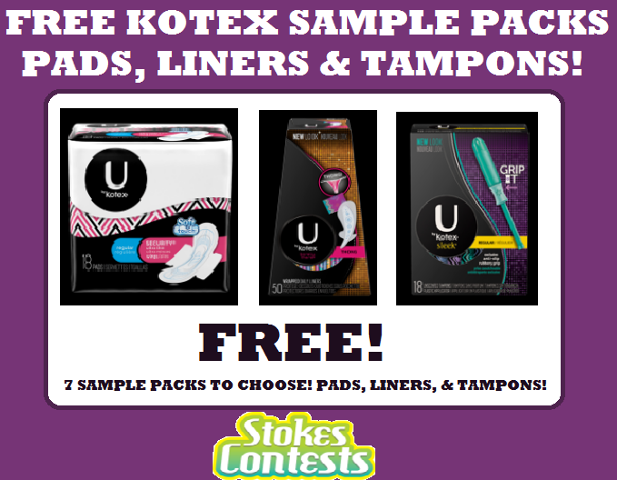 Image FREE Kotex Sample Packs - Pads, Liners & Tampons!