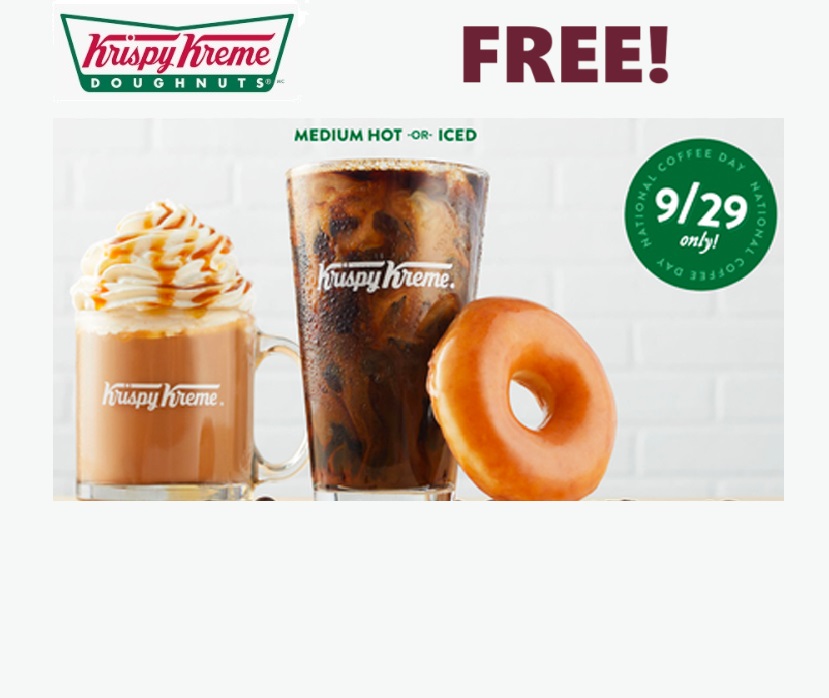 Image FREE Medium Hot or Iced Coffee at Krispy Kreme! TODAY ONLY!