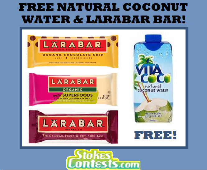 Image FREE Natural Vita Coconut Water & FREE Larabar Bar! TODAY ONLY!