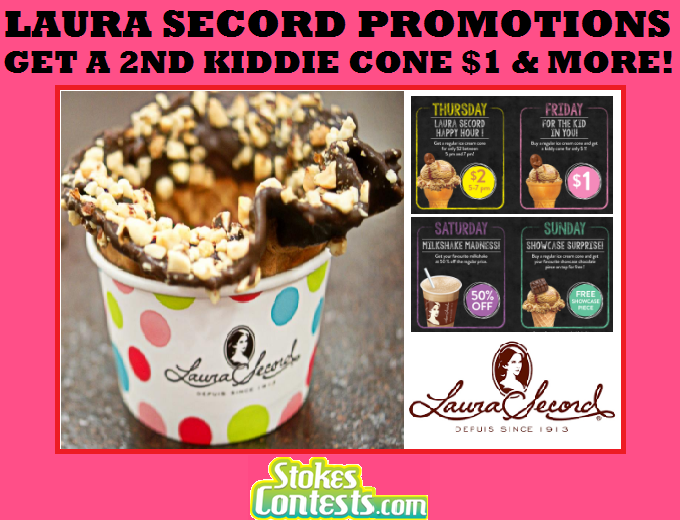 Image Laura Secord Promotions: Get 2nd Kiddie Cone for ONLY $1 & MORE!