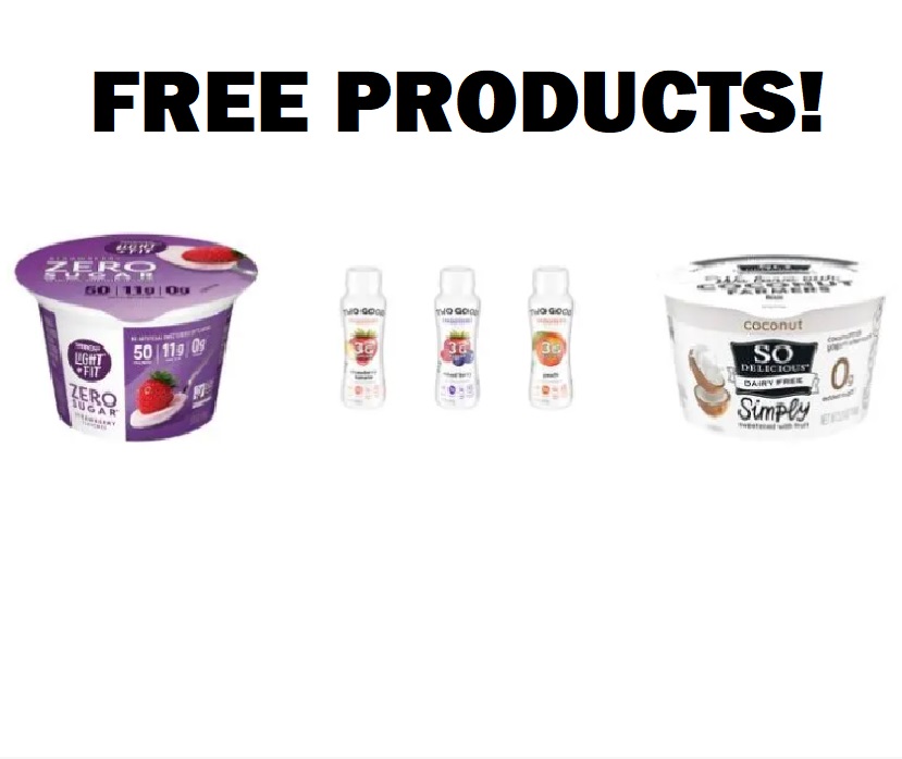 Image FREE Light & Fit Zero Sugar Yogurt, Two Good Smoothie & So Delicious Dairy Free Yogurt Alternative