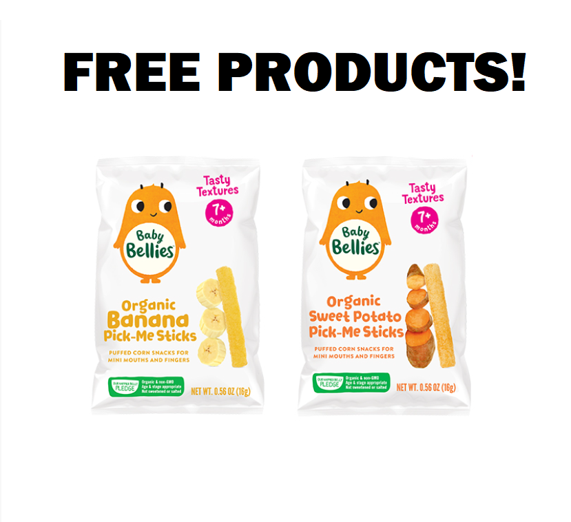 Image FREE Little Bellies Organic Pick-Me Sticks In Sweet Potato & Banana Flavors 