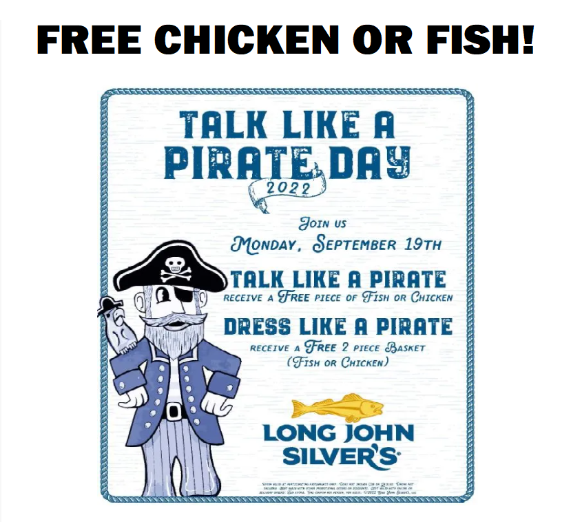 Image FREE Piece Of Chicken Or Fish Or 2 Piece Chicken Or Fish Basket at Long John Silvers! TODAY ONLY!