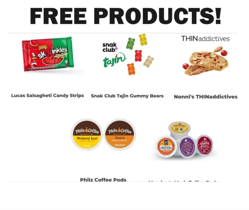 Image FREE Lucas Candy Strips, Snak Club Gummies, THINaddictives, Philz Coffee Pods Or Member’s Mark Coffee Pods