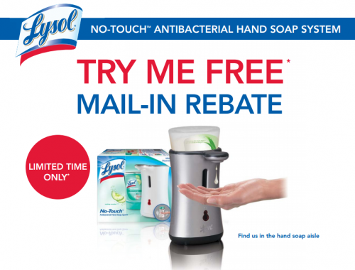 Image FREE Lysol No Touch Hand Soap System Mail in Rebate