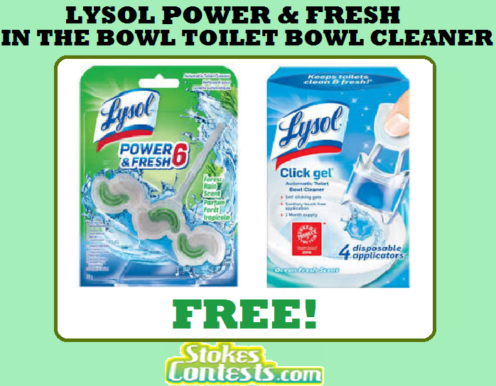 Image FREE Lysol Power & Fresh 6, Click Gel™, OR Nature Fresh Inspirations In the Bowl Toilet Bowl Cleaner Mail in Rebate