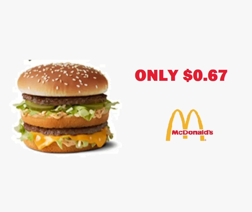 Image Big Mac For ONLY $0.67 at McDonald’s with $1 Purchase! TODAY ONLY!