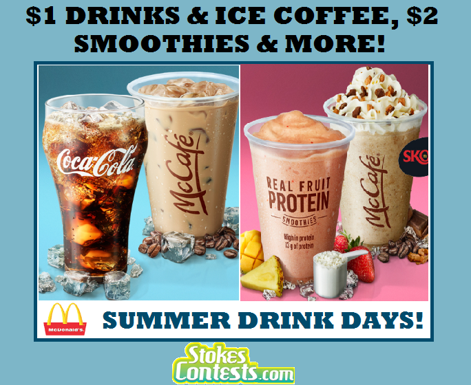 Image $1 Drinks & Ice Coffee, $2 Smoothies & MORE! @McDonald's