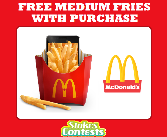 Image FREE Medium Fries with Purchase at Mcdonald's! TODAY ONLY!