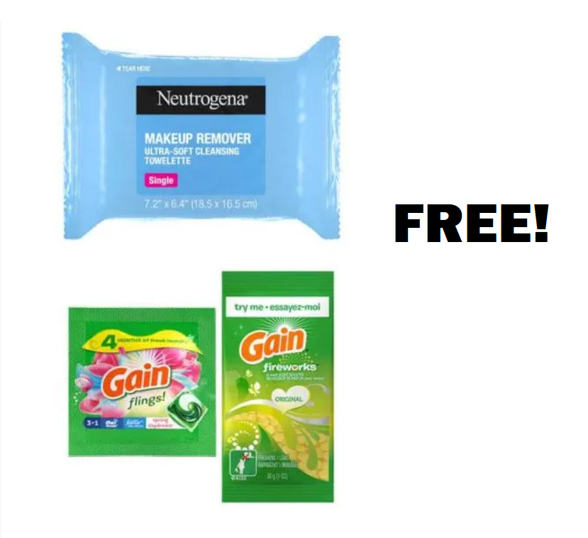 Image FREE Neutrogena Makeup Remover Towelette Or Gain Flings & Gain Fireworks