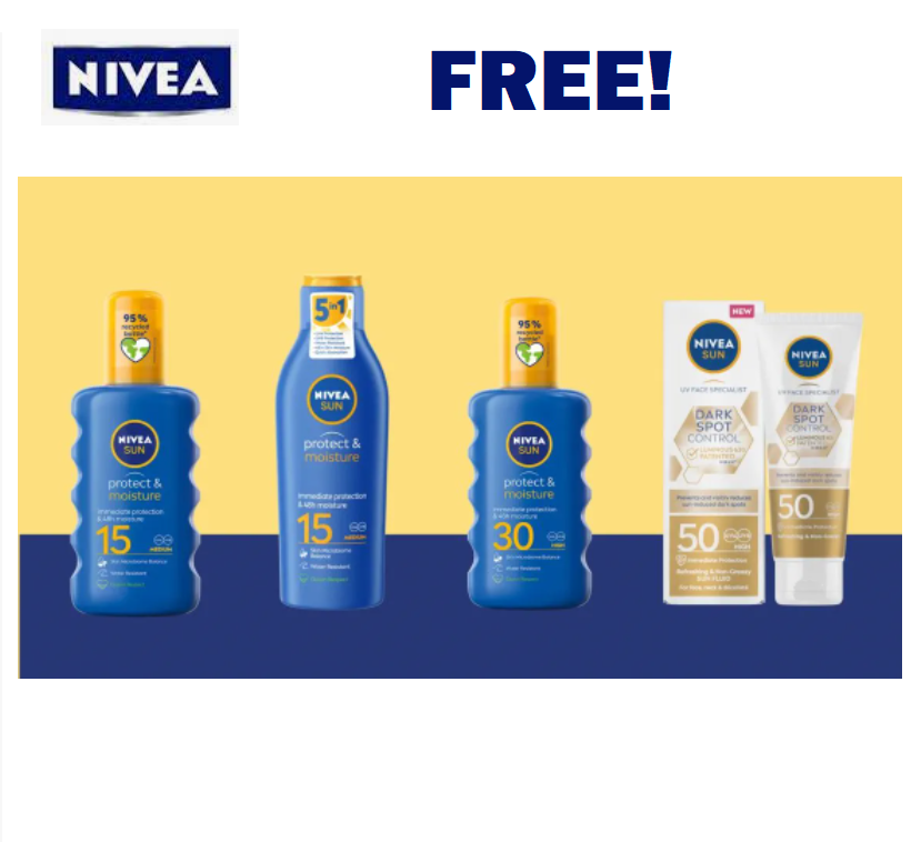 Image FREE Nivea UV Sunscreen, Moisture Lotion, Moisture Spray & MORE!