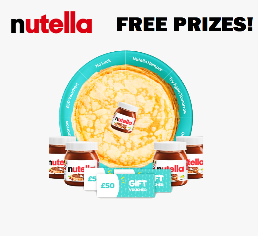 Image FREE Nutella, Aprons, Hoodies, £50 Amazon vouchers & MORE!