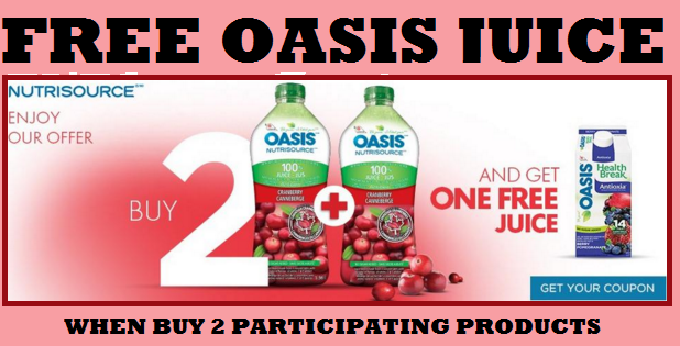 Image FREE Oasis Juice With 2 PINS with Participating Products