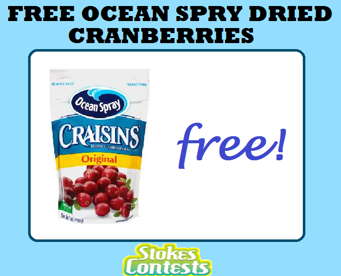 Image FREE Ocean Spray Dried Cranberrie TODAY ONLY!