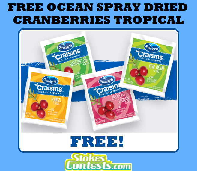 Image FREE Ocean Spray Dried Cranberries Tropical