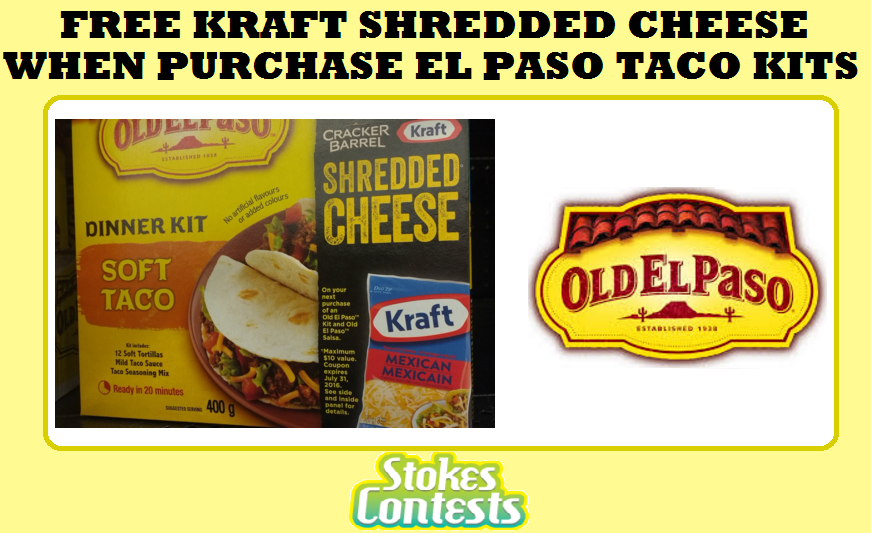 Image FREE Kraft Shredded Cheese Coupon On El Paso Taco Kits