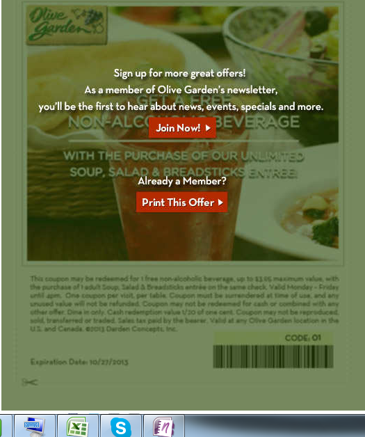 Image Olive Garden: Free Drink With Entree Purchase