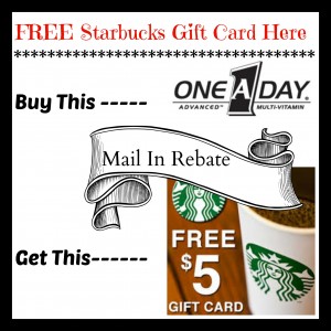 Image FREE $5 Starbucks Gift Card With Purchase Of One A Day