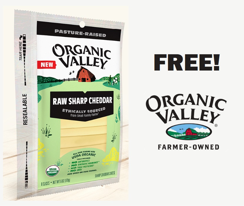 Image FREE Organic Valley Raw Sharp Cheddar Slices