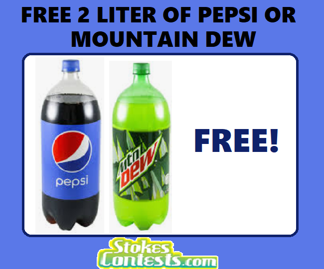 Image FREE 2 Liter of Pepsi or Mountain Dew TODAY ONLY!