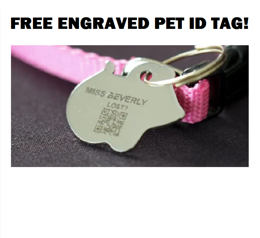 Image FREE Engraved Pet ID Tag.