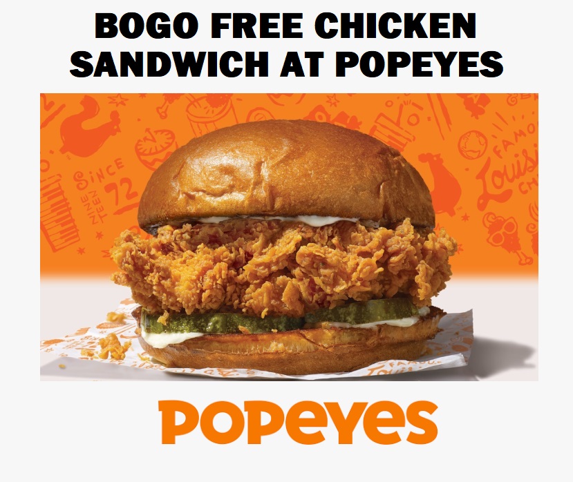 Image BOGO FREE Chicken Sandwich at Popeyes