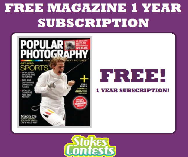 Image FREE Popular Photography Magazine 1 Year Subscription