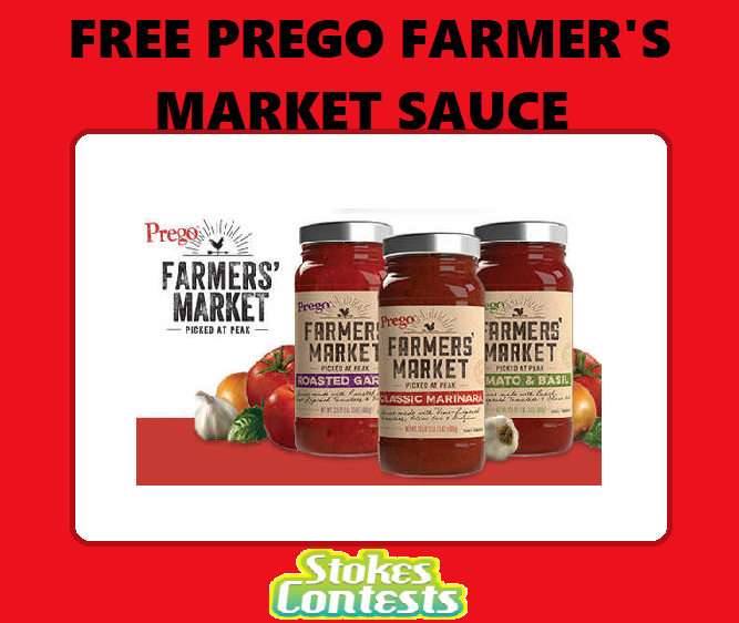 Image FREE Prego Farmer's Market Sauce TODAY ONLY!