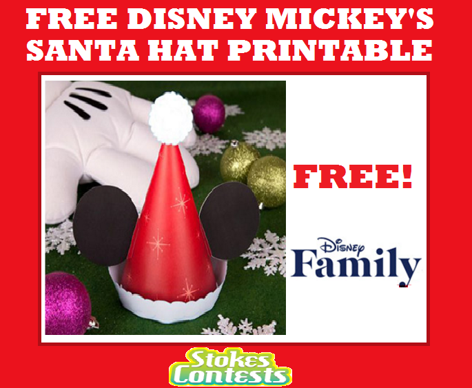 Image FREE Disney Mickey Santa Hat Printable