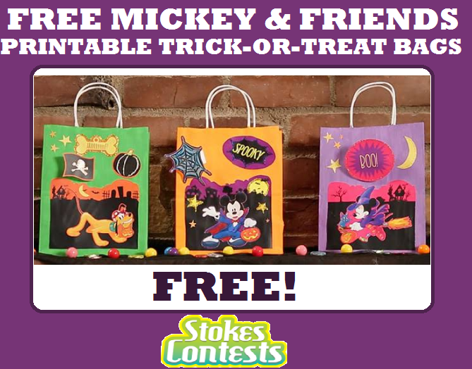 Image FREE Printable Disney Mickey & Friends Trick-Or-Treat Bags