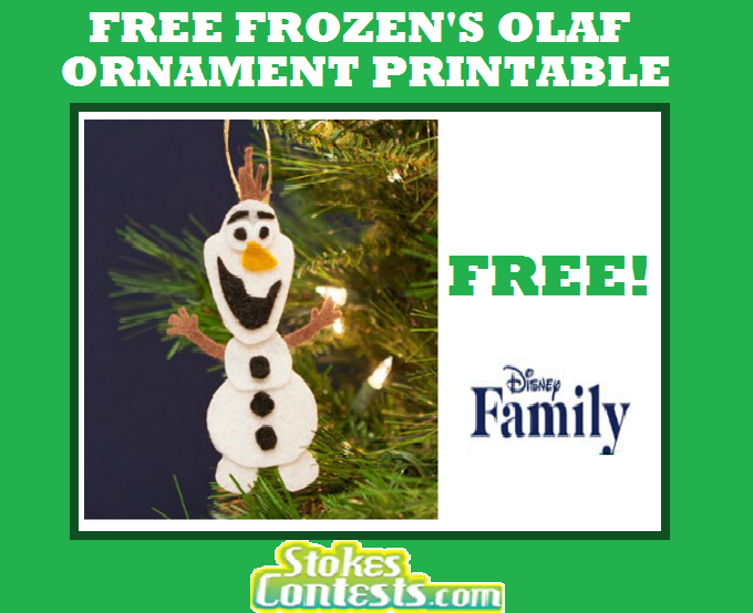 Image FREE Disney's Frozen Olaf Ornament Printable