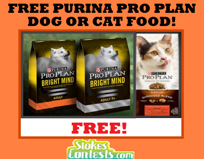 Image FREE Bag Purina Pro Plan DOG or CAT Food!