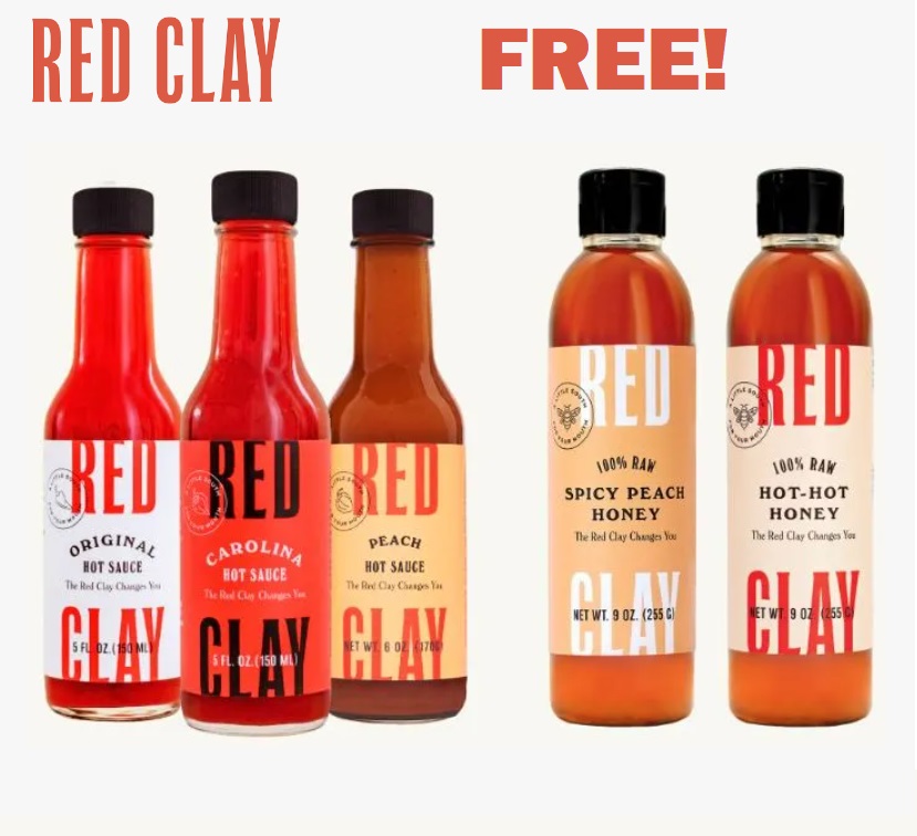 Image FREE Bottle of Red Clay Hot Sauce or Hot Honey!