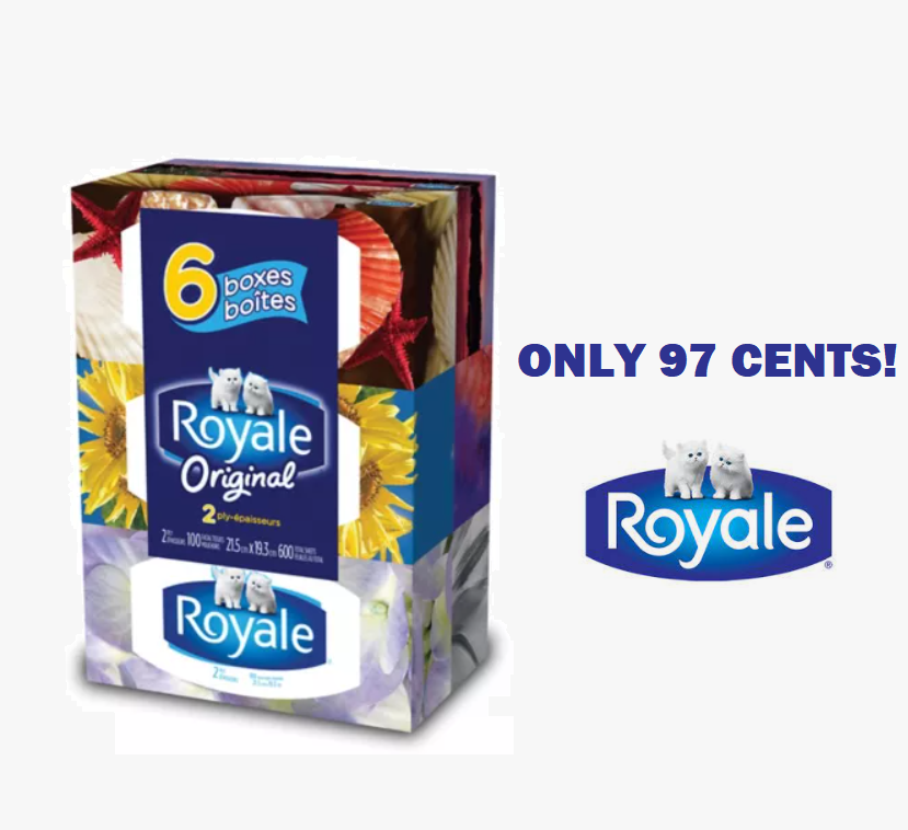 Image Get Royale Facial Tissue 6 Pack for ONLY 97 CENTS!