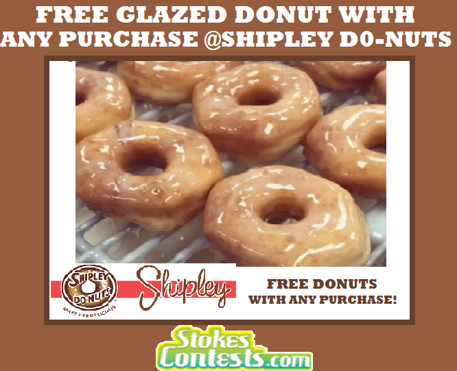 Image FREE Glazed Donuts with ANY Purchase @Shipley Do-Nuts! TODAY ONLY!