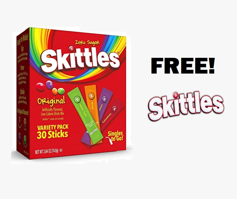 Image FREE Skittles Zero Sugar Singles-To-Go Powdered Drink Mix
