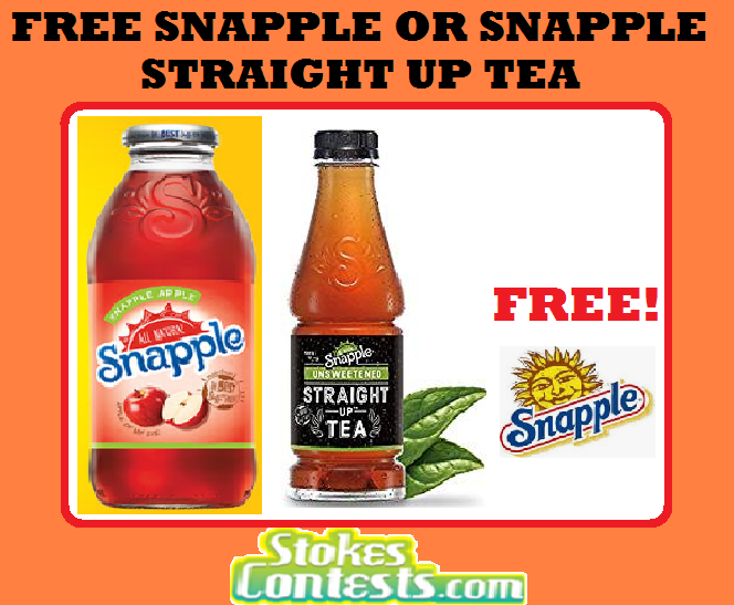 Image FREE Snapple or Snapple Straight Up Tea