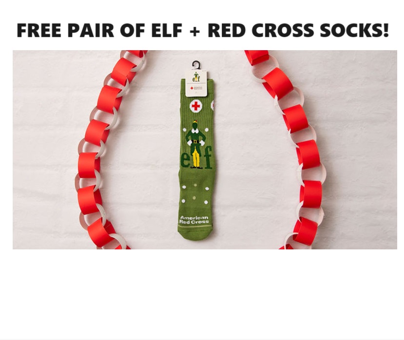 Image FREE Pair of Elf + Red Cross Socks