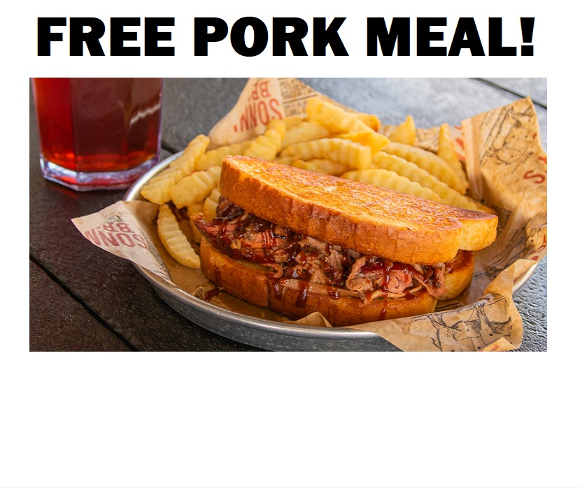 Image FREE Pork Sandwich, Sidekick & Soft for Teachers at Sonny's BBQ