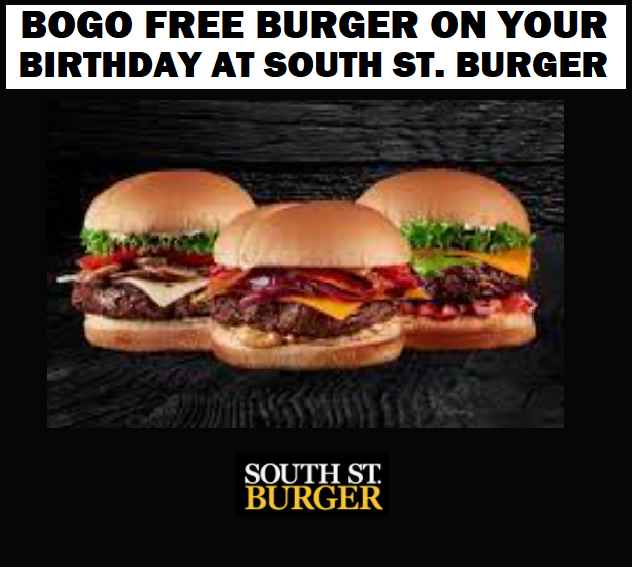 Image BOGO FREE Burger on your Birthday at South St. Burger