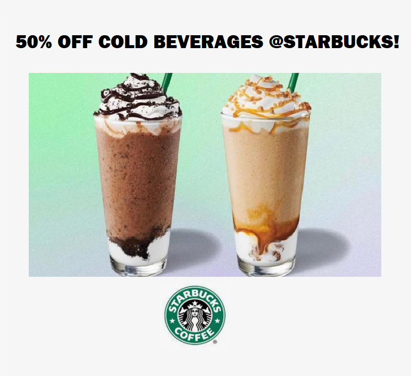 Image 50% Off Cold Beverages at Starbucks EVERY Tuesday in July