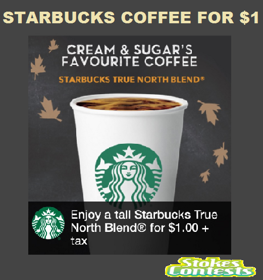 Image Coupon $1 for Tall-Size True North Blend Coffee at Starbucks