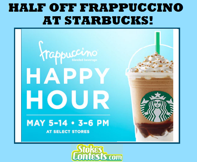 Image Half Off any Frappuccino at Starbucks!