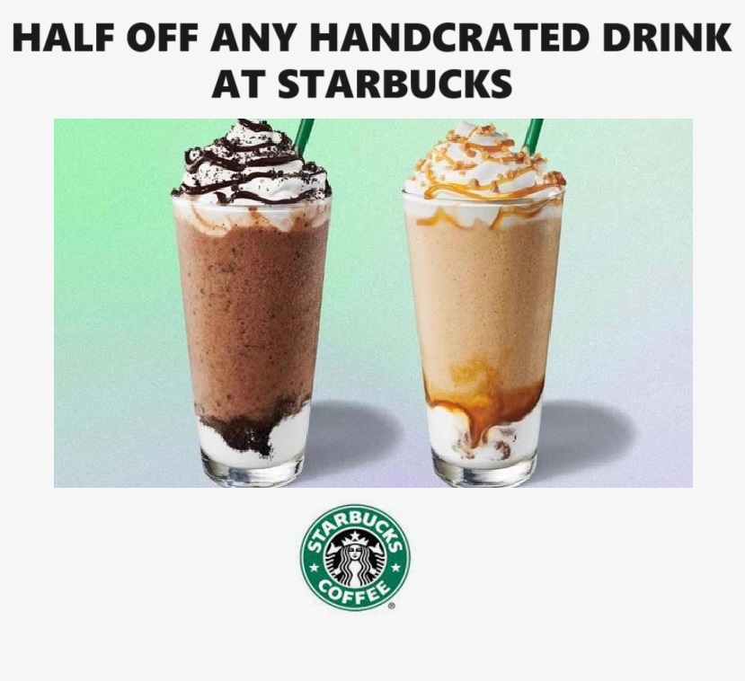 Image Half Off ANY Handcrafted Drink at Starucks! TOMORROW!